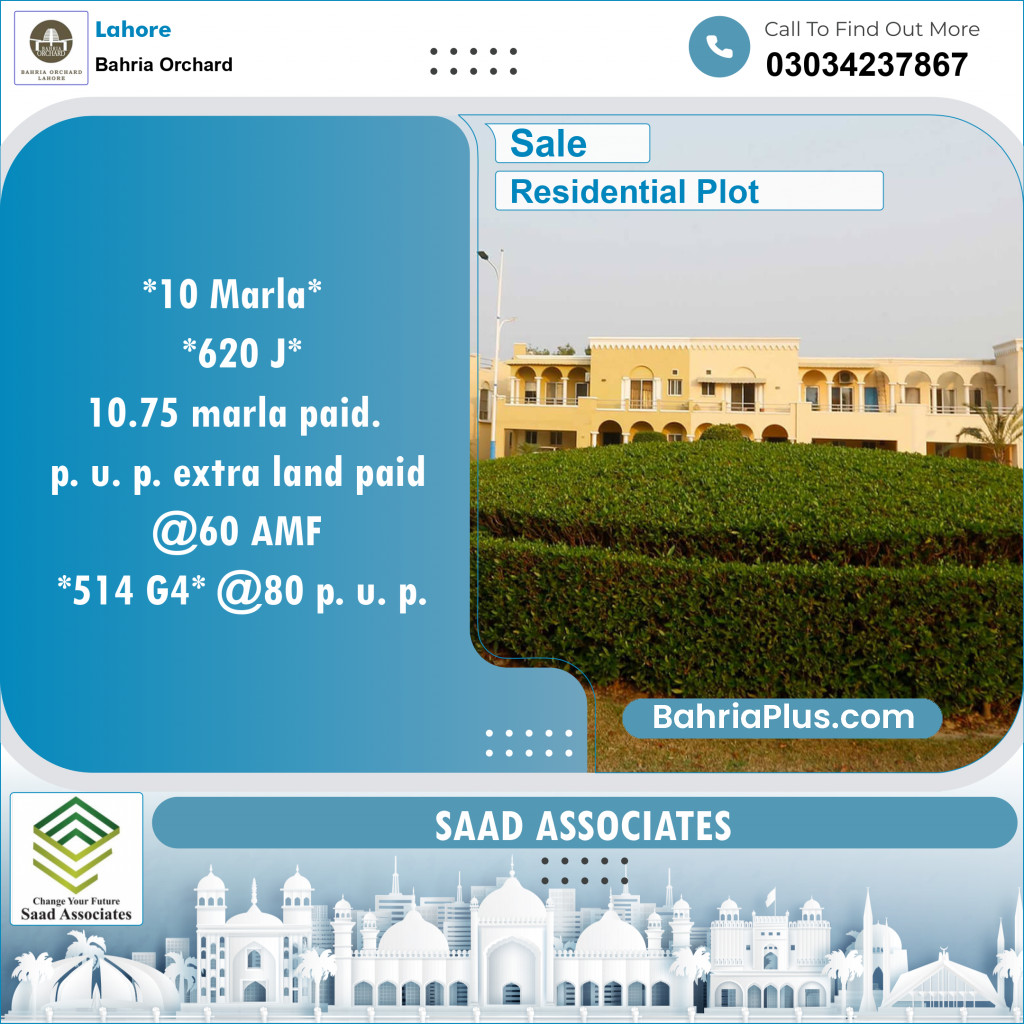 Residential Plot for Sale in Bahria Orchard, Lahore - (BP-136744)