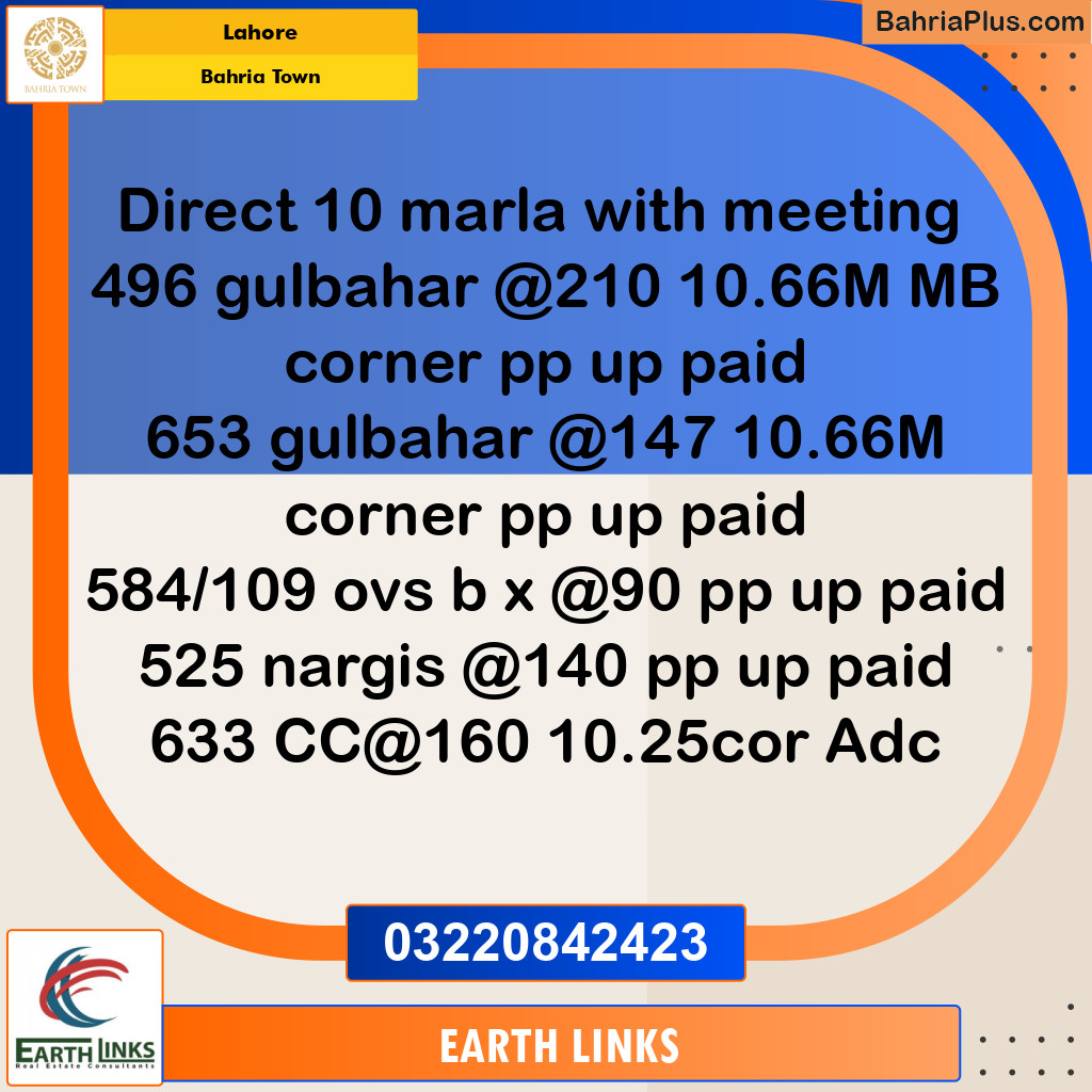 Residential Plot for Sale in Bahria Town, Lahore - (BP-136745)