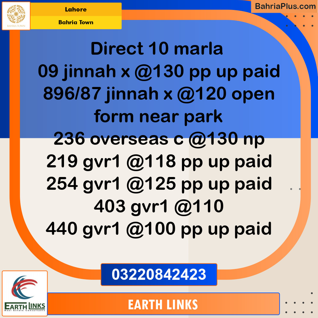 Residential Plot for Sale in Bahria Town, Lahore - (BP-136747)