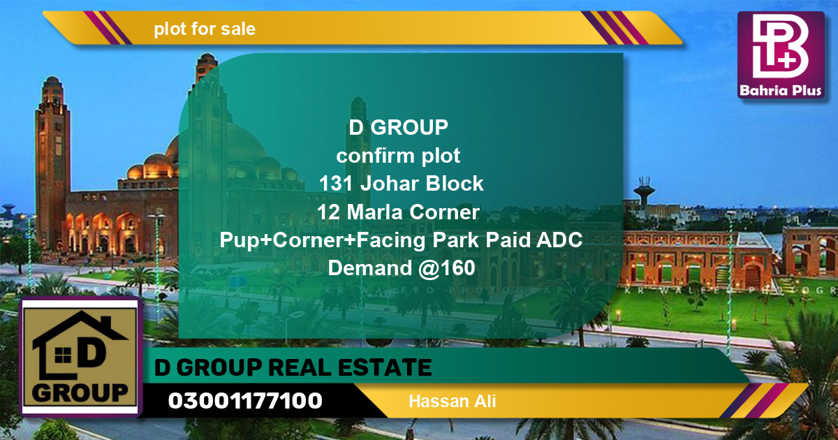 Residential Plot for Sale in Bahria Town, Lahore - (BP-136761)