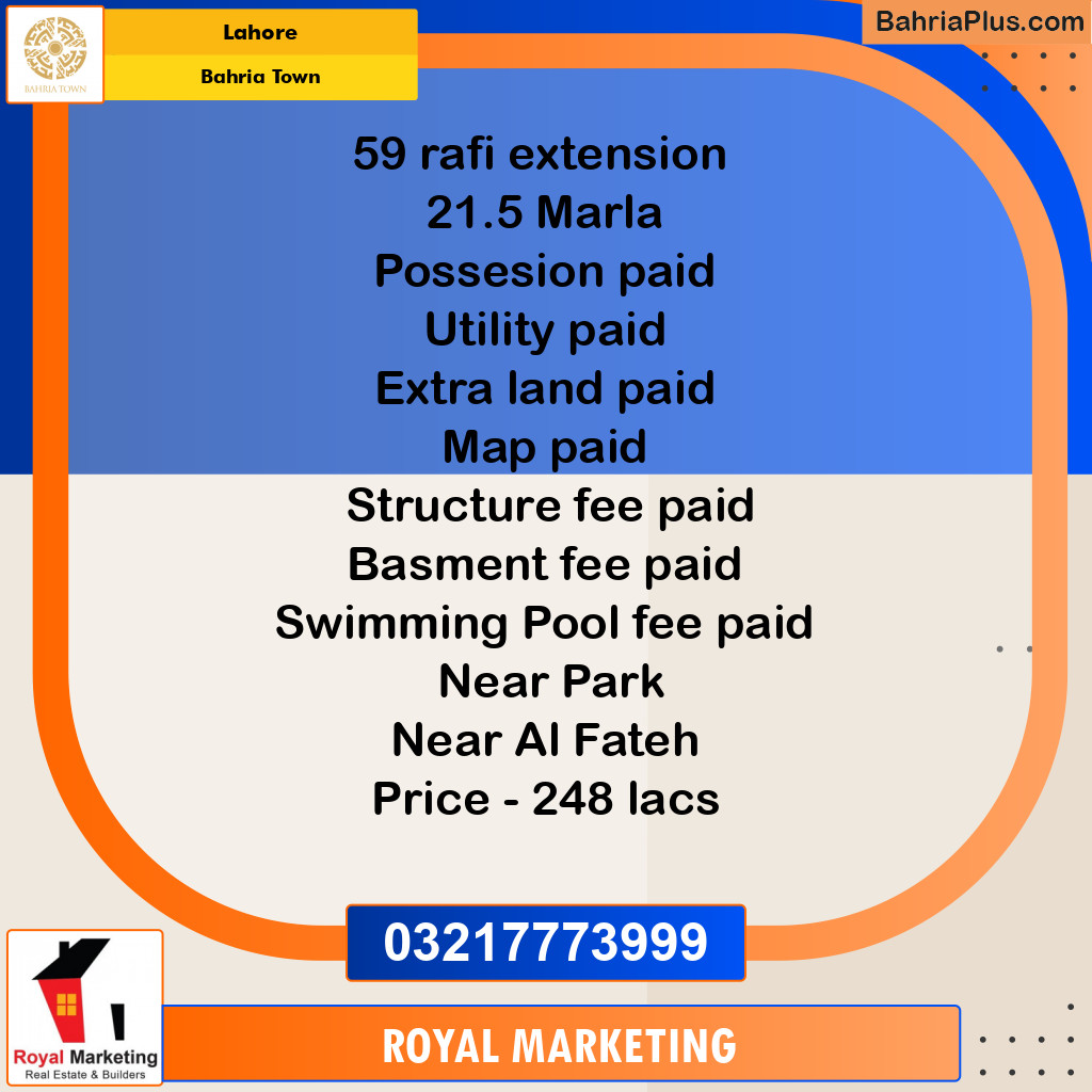 Residential Plot for Sale in Bahria Town, Lahore - (BP-136763)