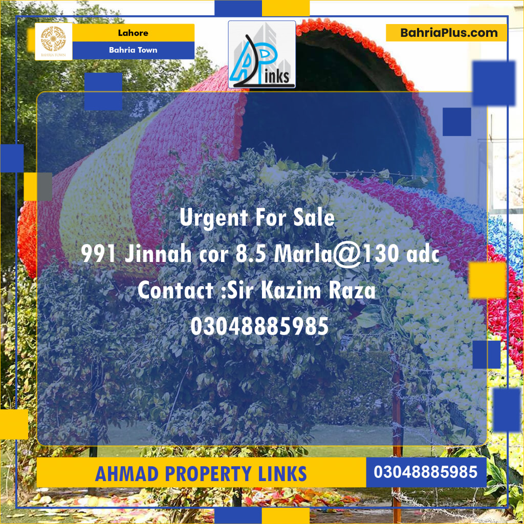 Residential Plot for Sale in Bahria Town, Lahore - (BP-136765)