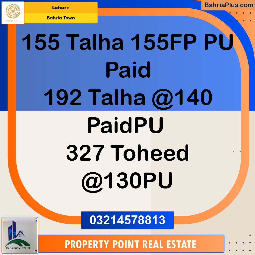 Residential Plot for Sale in Bahria Town, Lahore - (BP-136775)