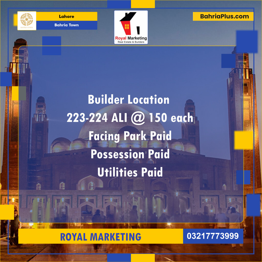 Residential Plot for Sale in Bahria Town, Lahore - (BP-136784)