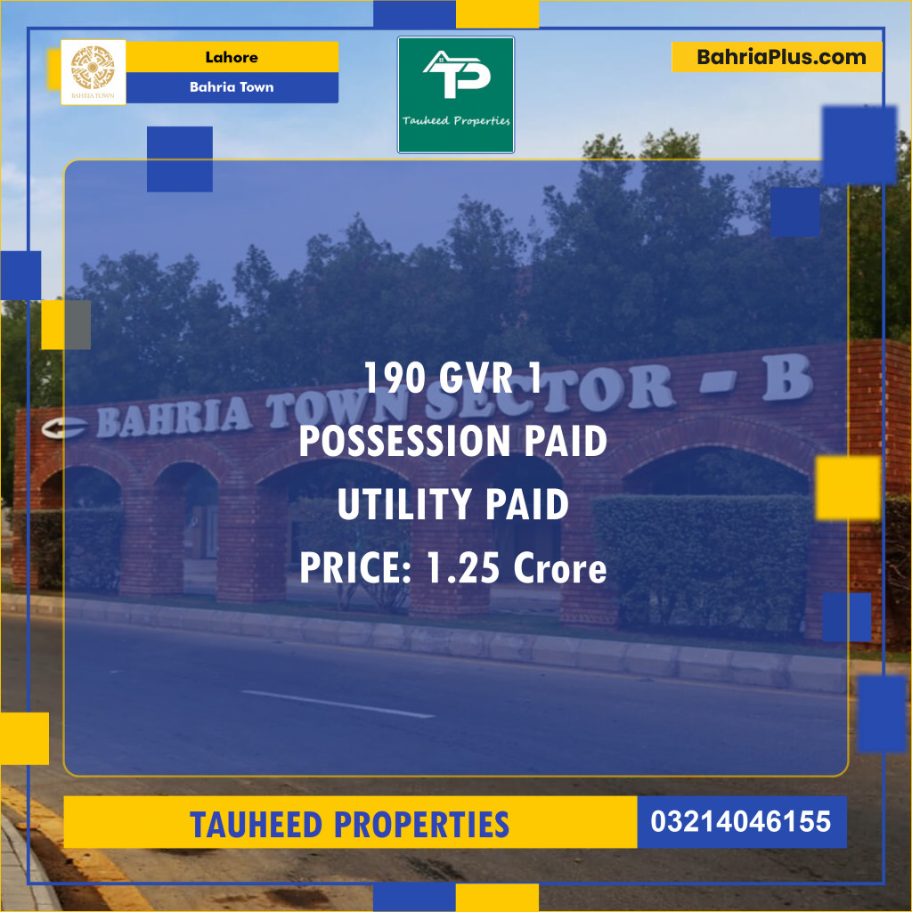 Residential Plot for Sale in Bahria Town, Lahore - (BP-136833)