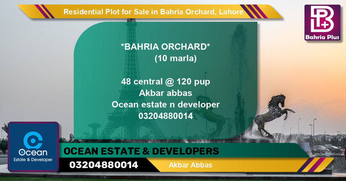 Residential Plot for Sale in Bahria Orchard, Lahore - (BP-136890)