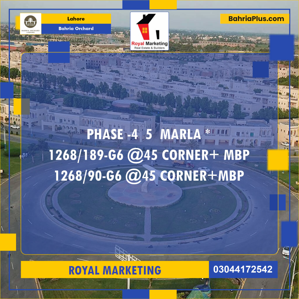 Residential Plot for Sale in Bahria Orchard, Lahore - (BP-136900)