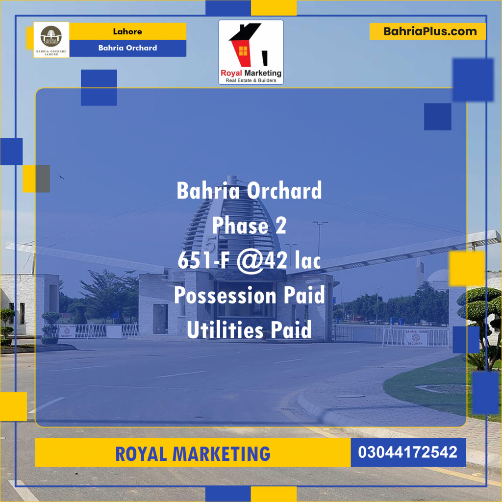 Residential Plot for Sale in Bahria Orchard, Lahore - (BP-136905)