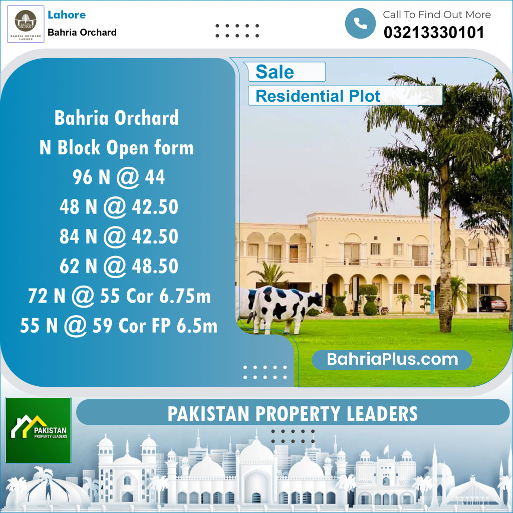 Residential Plot for Sale in Bahria Orchard, Lahore - (BP-136910)