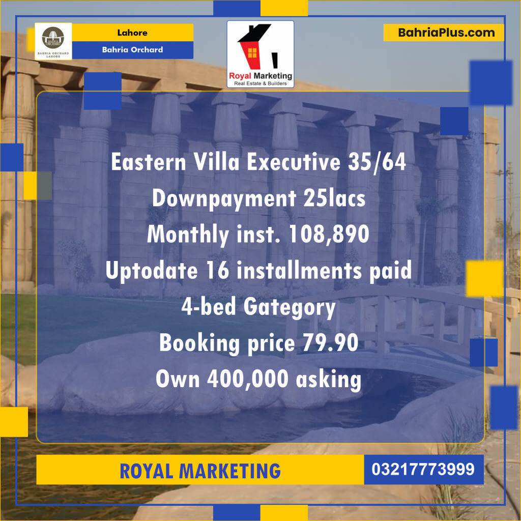 Residential Plot for Sale in Bahria Orchard, Lahore - (BP-136917)