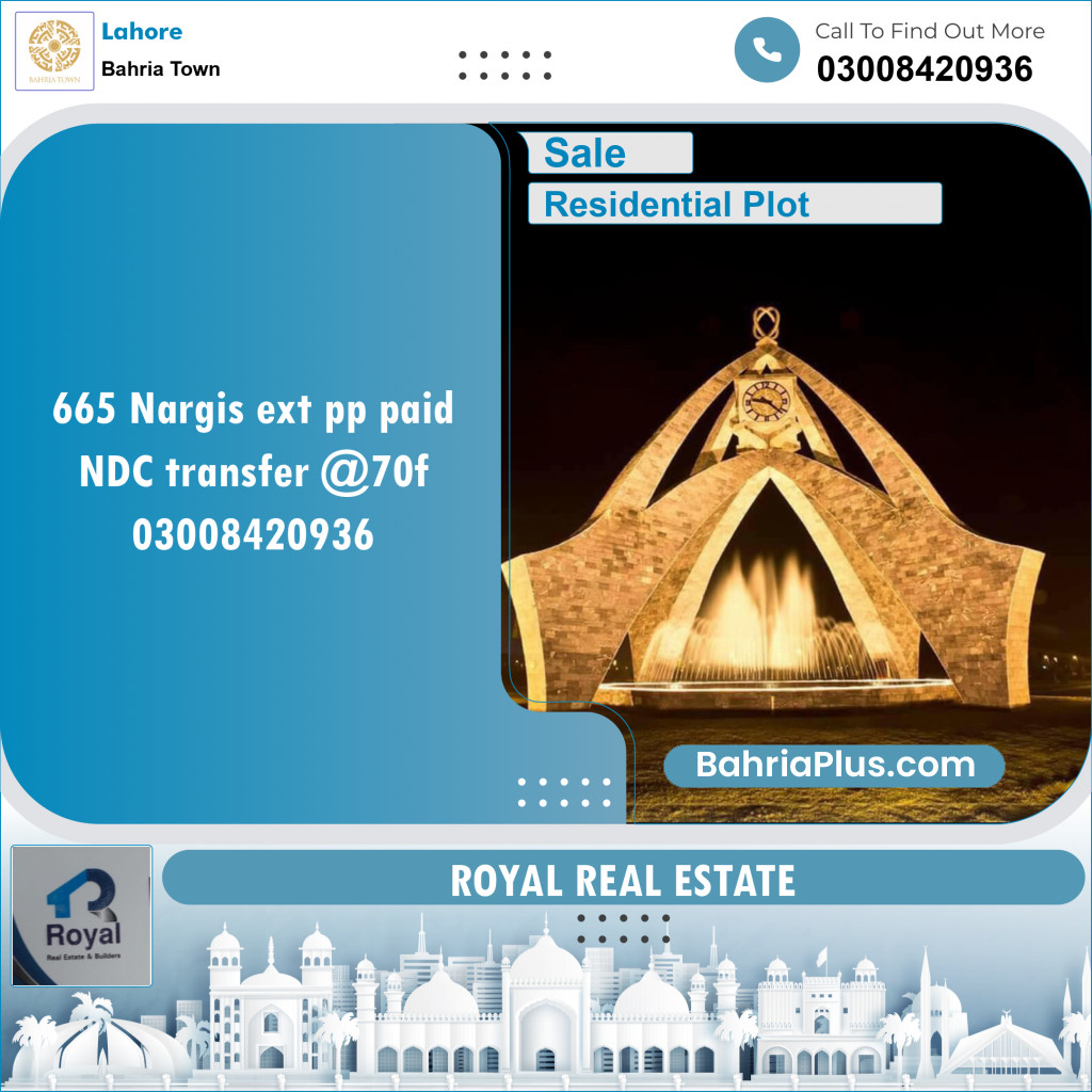 Residential Plot for Sale in Bahria Town, Lahore - (BP-136958)