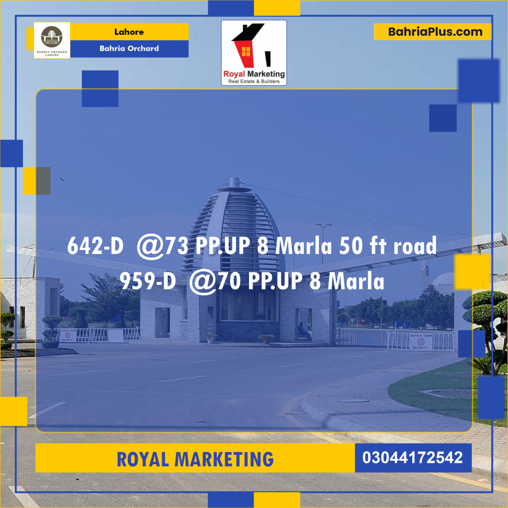 Residential Plot for Sale in Bahria Orchard, Lahore - (BP-136960)