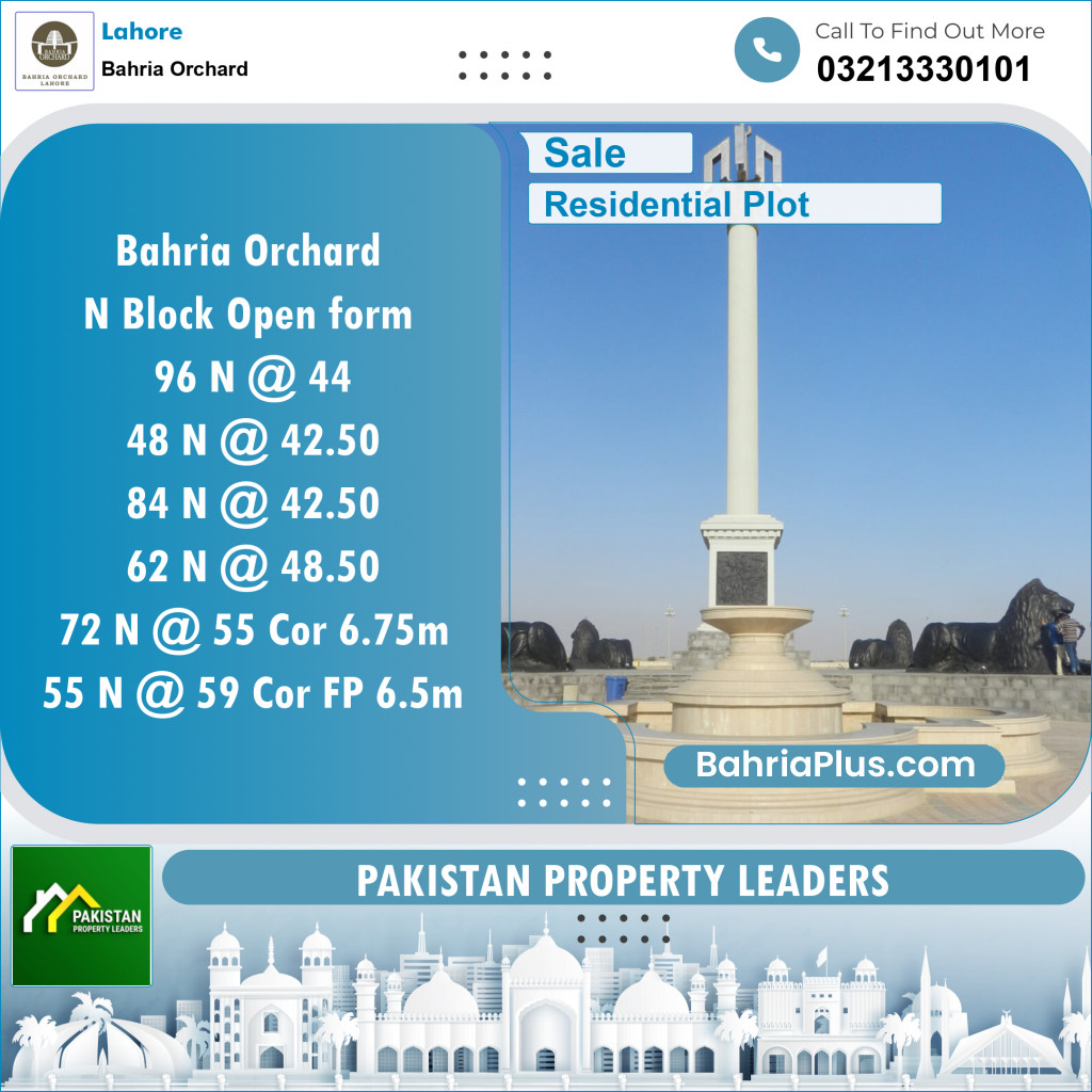 Residential Plot for Sale in Bahria Orchard, Lahore - (BP-136974)