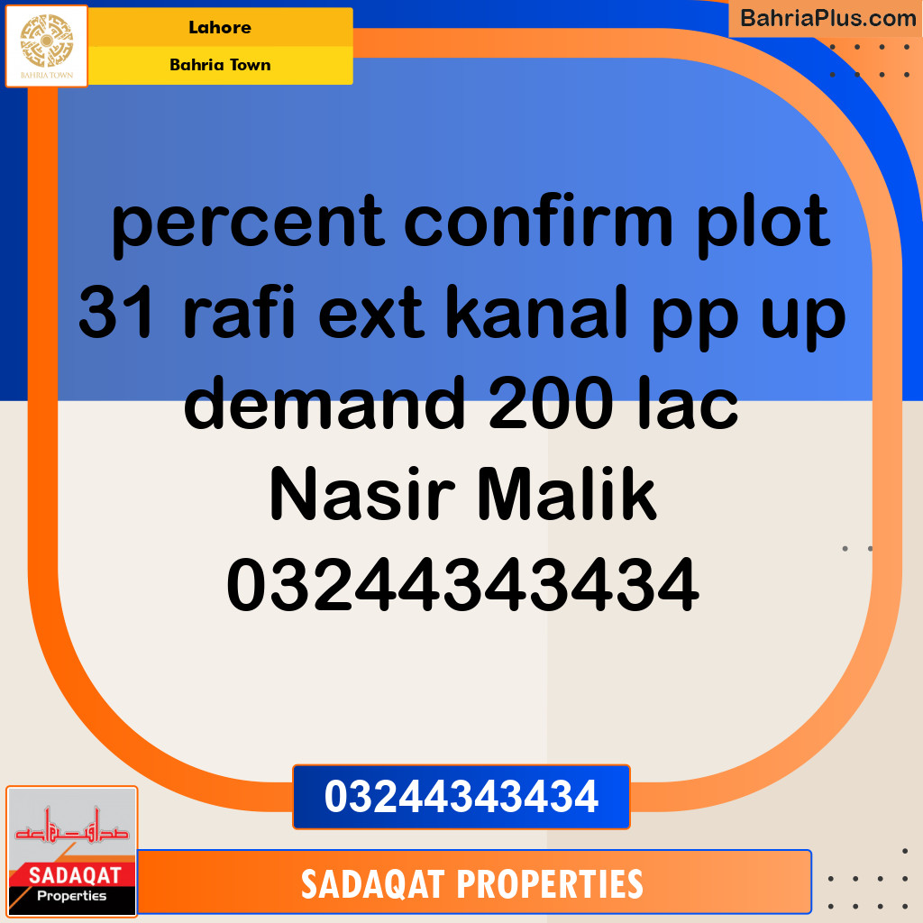 Residential Plot for Sale in Bahria Town, Lahore - (BP-137043)