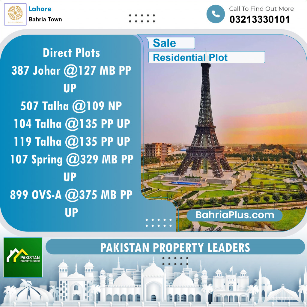 Residential Plot for Sale in Bahria Town, Lahore - (BP-137088)