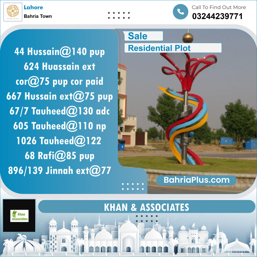 Residential Plot for Sale in Bahria Town, Lahore - (BP-137122)