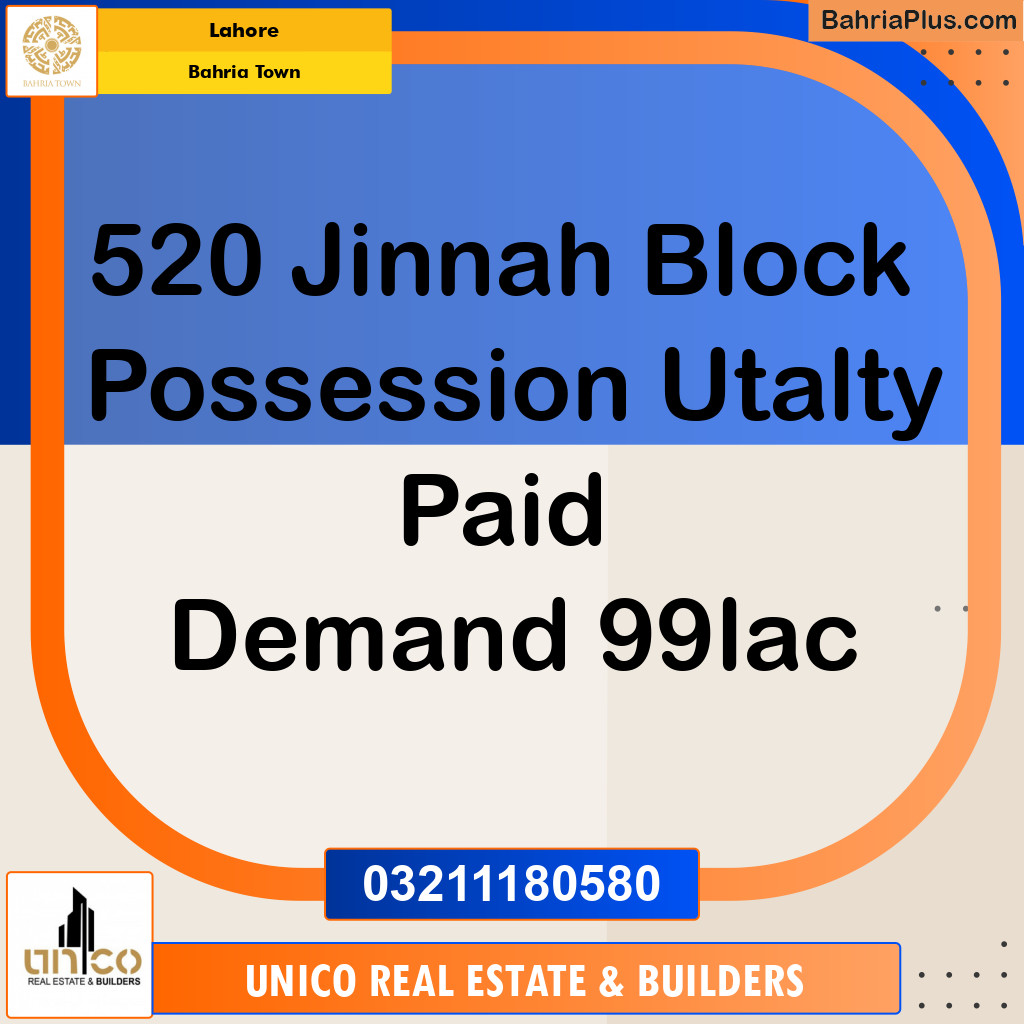 Residential Plot for Sale in Bahria Town, Lahore - (BP-137128)