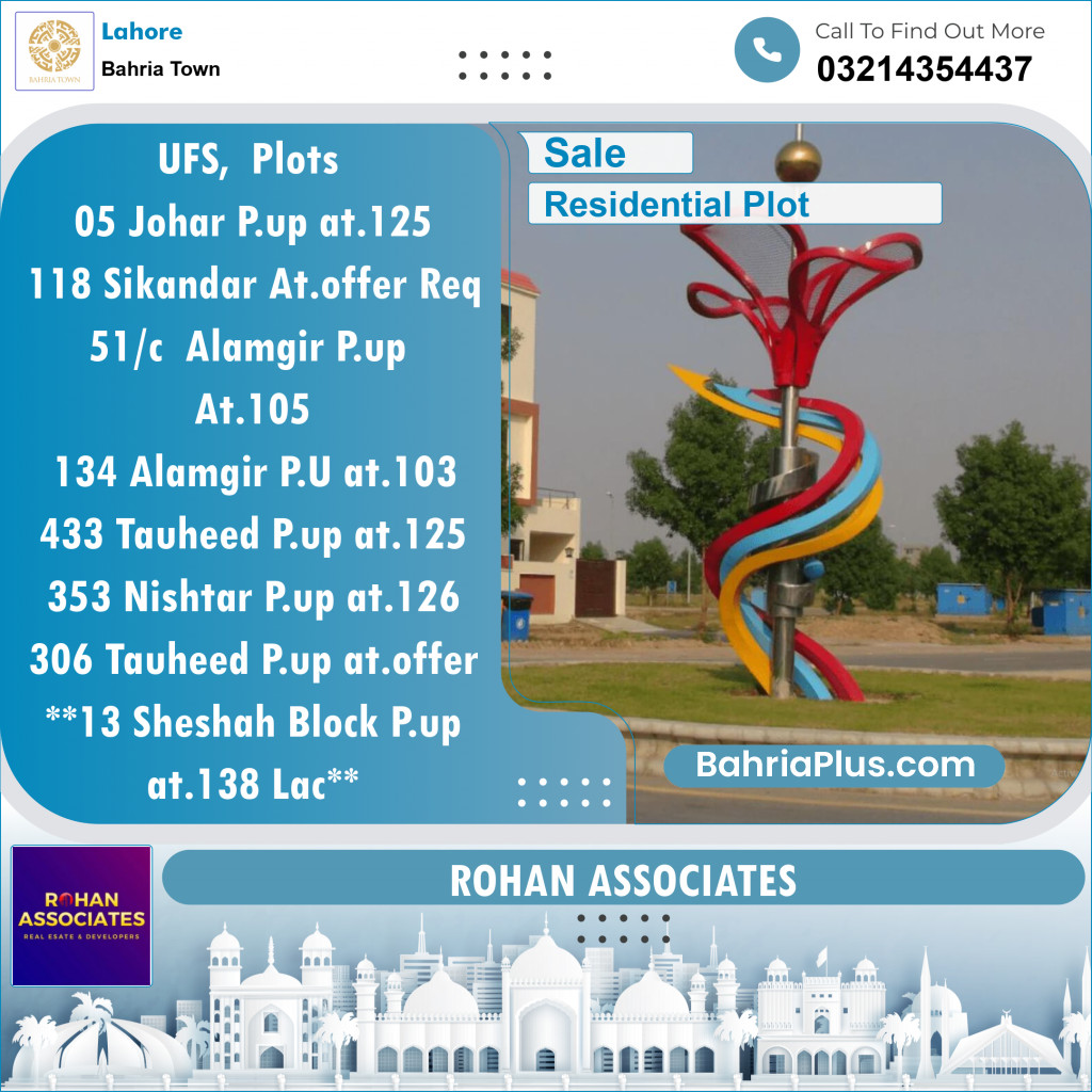Residential Plot for Sale in Bahria Town, Lahore - (BP-137138)