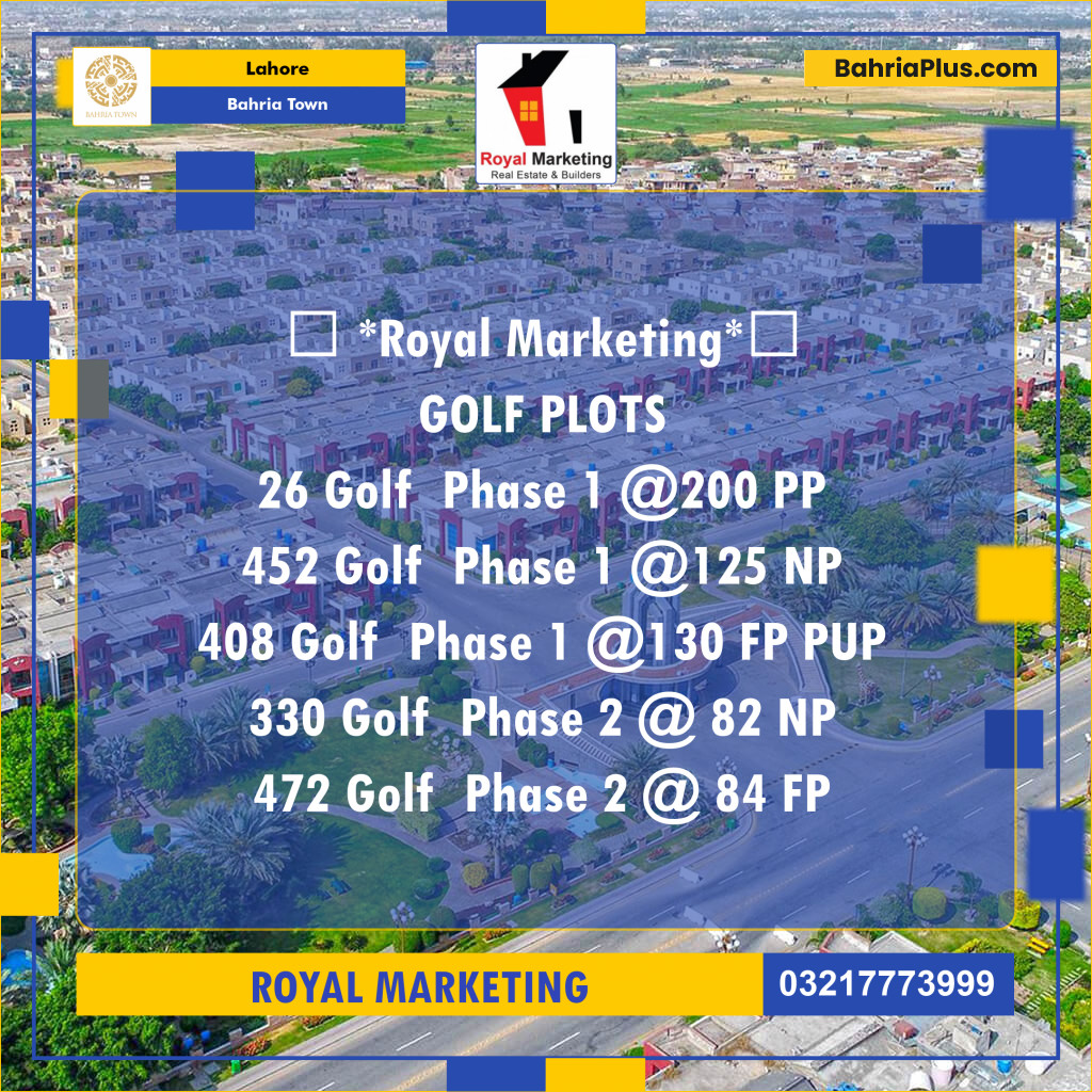 Residential Plot for Sale in Bahria Town, Lahore - (BP-137140)