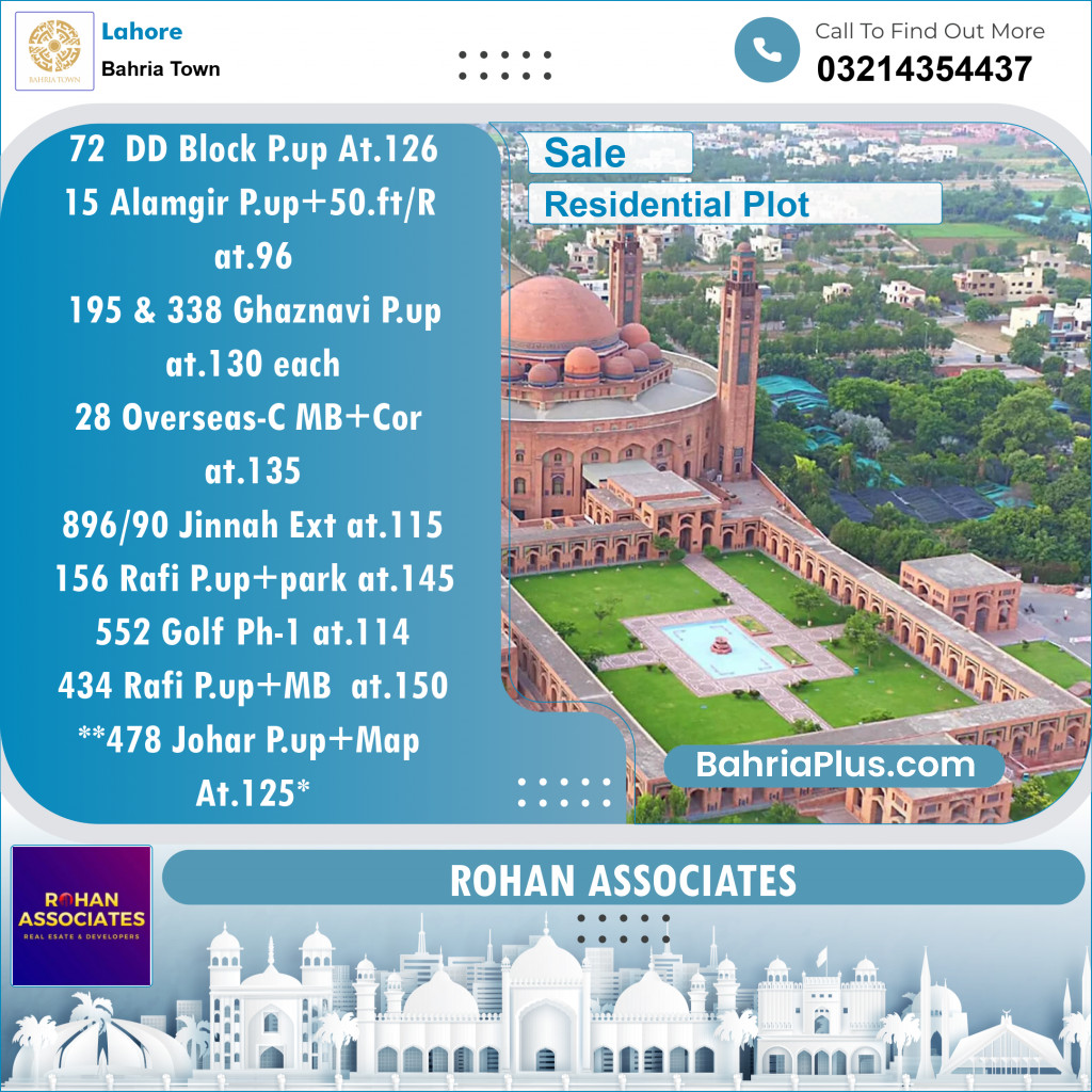 Residential Plot for Sale in Bahria Town, Lahore - (BP-137141)