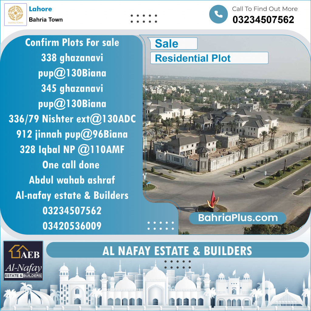 Residential Plot for Sale in Bahria Town, Lahore - (BP-137167)