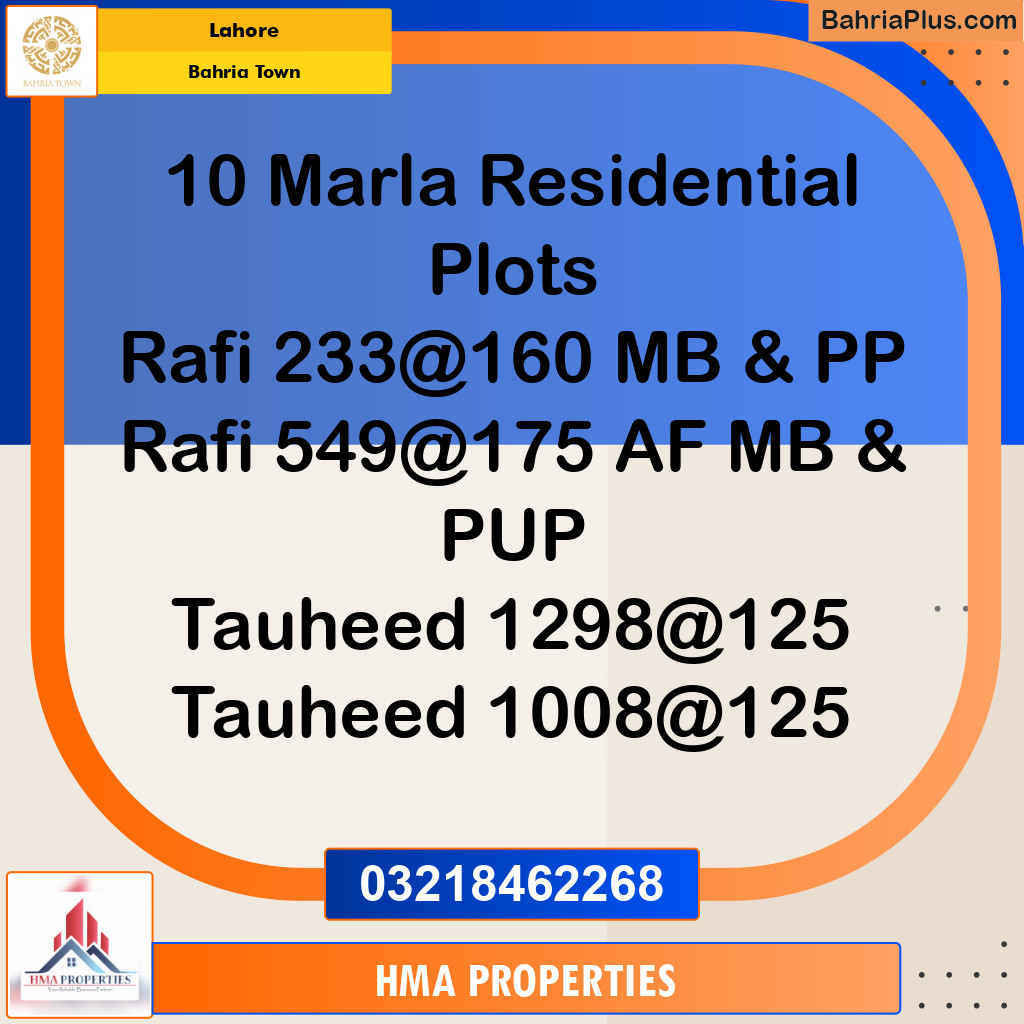 Residential Plot for Sale in Bahria Town, Lahore - (BP-137285)