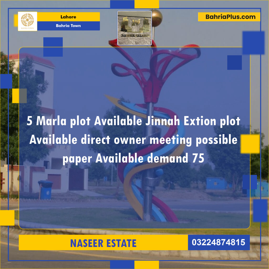 Residential Plot for Sale in Bahria Town, Lahore - (BP-137298)