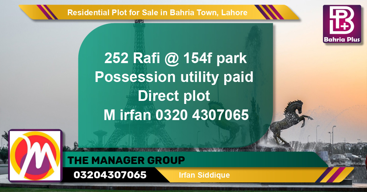 Residential Plot for Sale in Bahria Town, Lahore - (BP-137384)