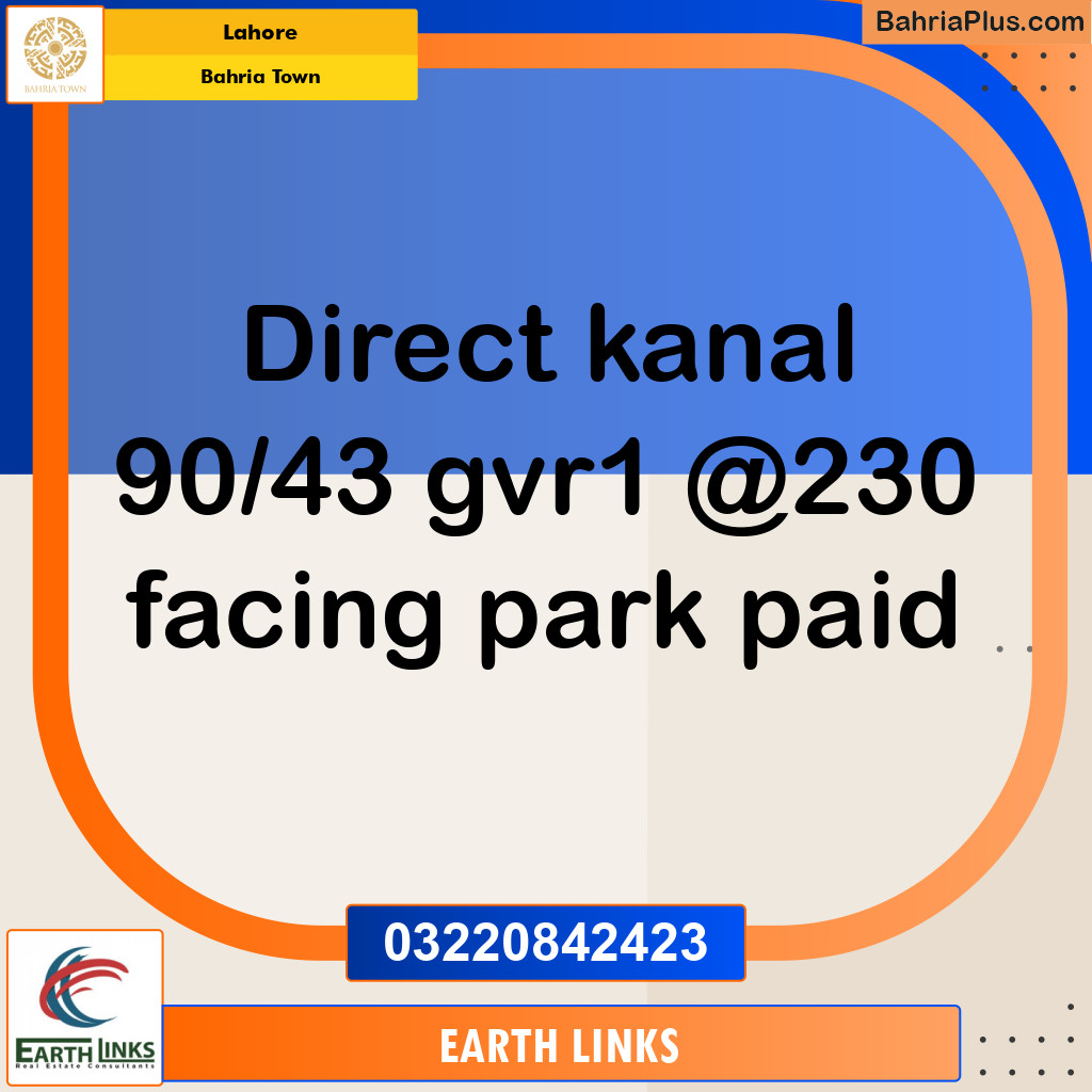 Residential Plot for Sale in Bahria Town, Lahore - (BP-137401)