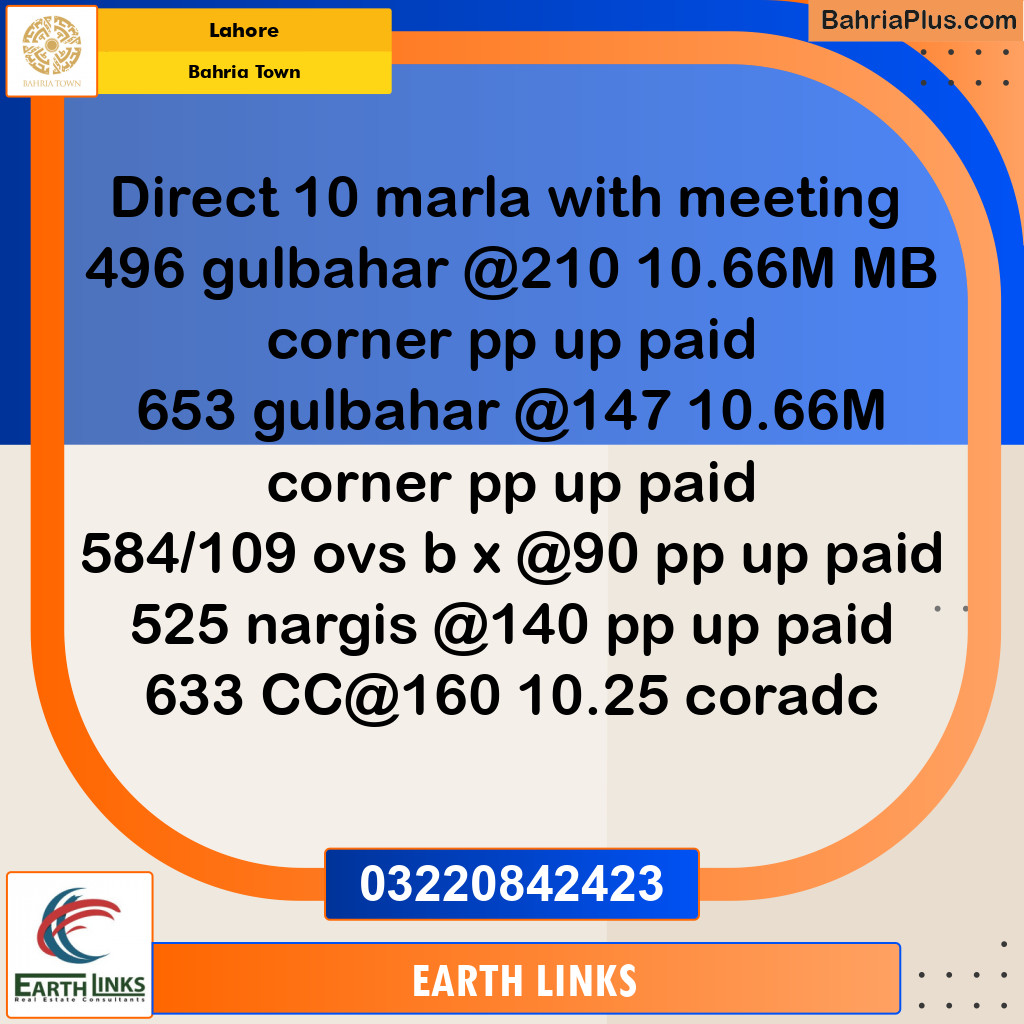 Residential Plot for Sale in Bahria Town, Lahore - (BP-137411)