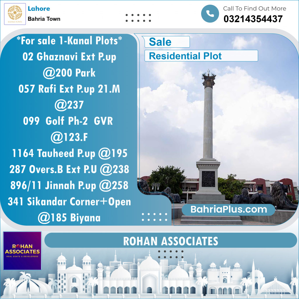 Residential Plot for Sale in Bahria Town, Lahore - (BP-137559)
