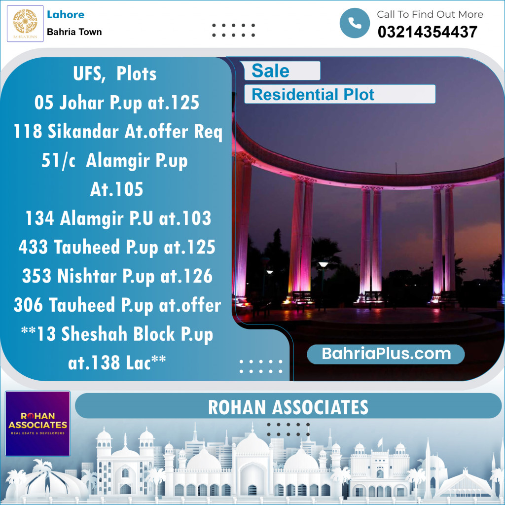 Residential Plot for Sale in Bahria Town, Lahore - (BP-137566)