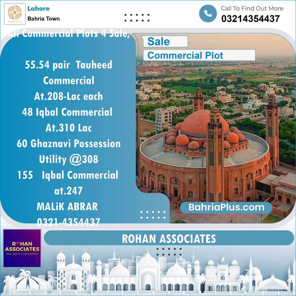 Commercial Plot for Sale in Bahria Town, Lahore - (BP-137570)