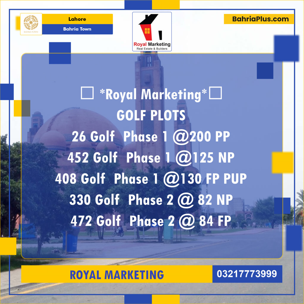 Residential Plot for Sale in Bahria Town, Lahore - (BP-137579)