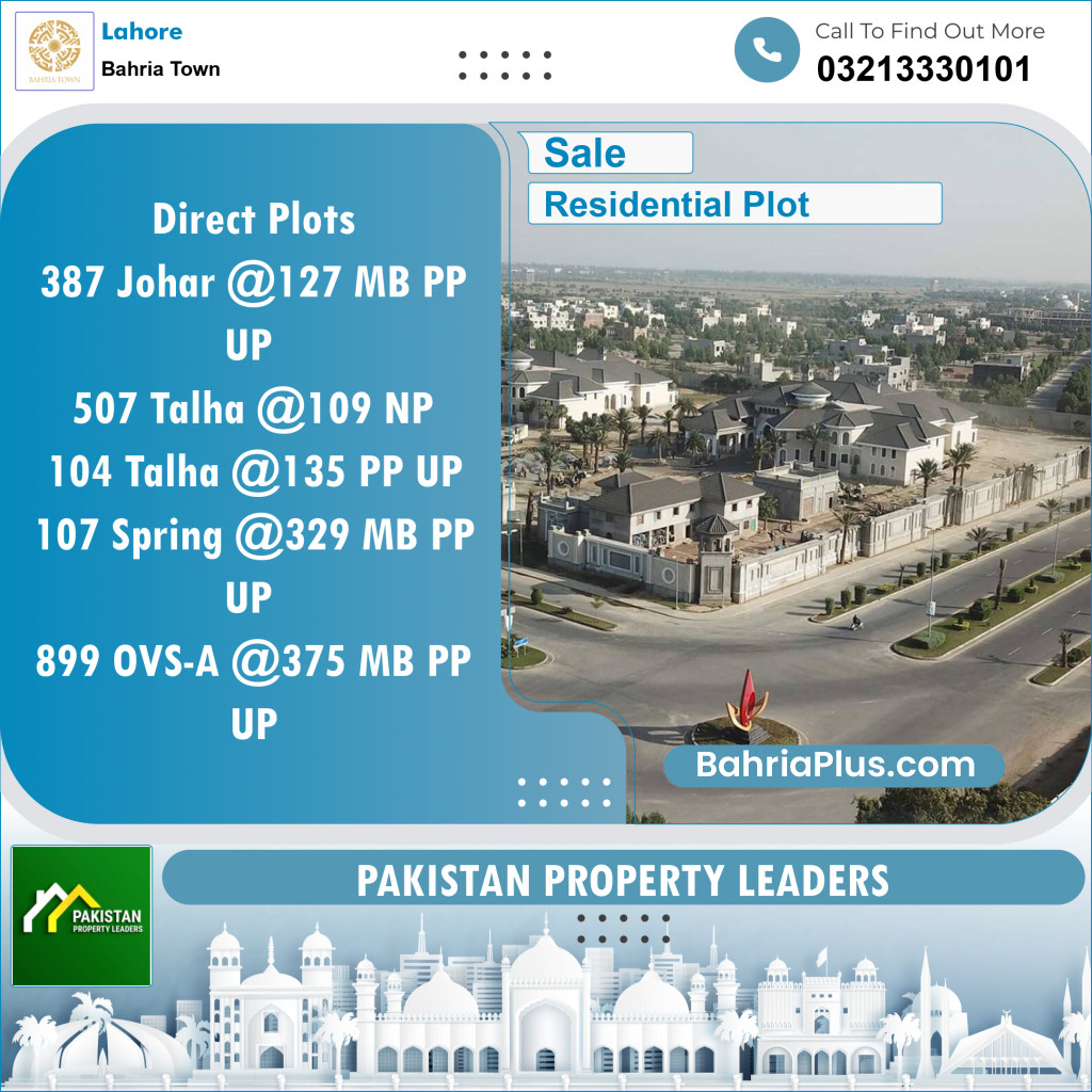 Residential Plot for Sale in Bahria Town, Lahore - (BP-137593)