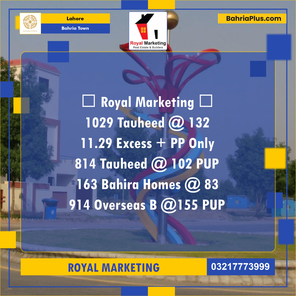 Residential Plot for Sale in Bahria Town, Lahore - (BP-137630)