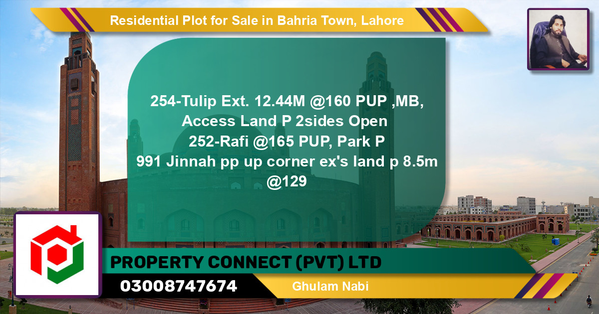Residential Plot for Sale in Bahria Town, Lahore - (BP-137775)