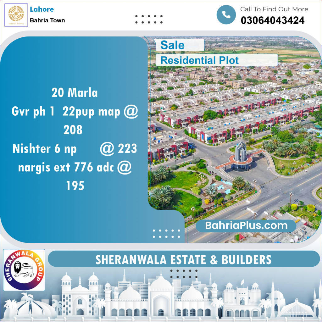 Residential Plot for Sale in Golf Phase 1 -  Bahria Town, Lahore - (BP-137808)