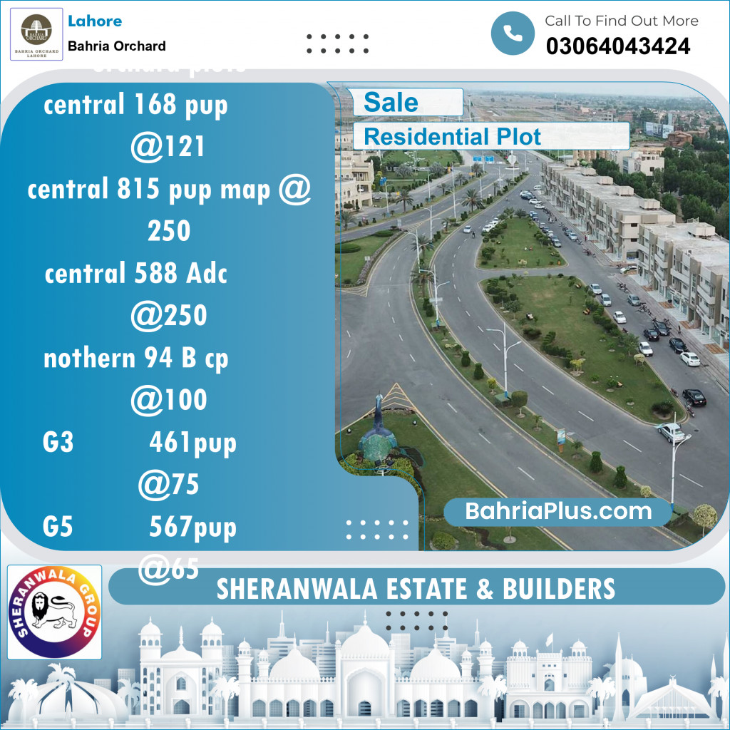 Residential Plot for Sale in Bahria Orchard, Lahore - (BP-137809)