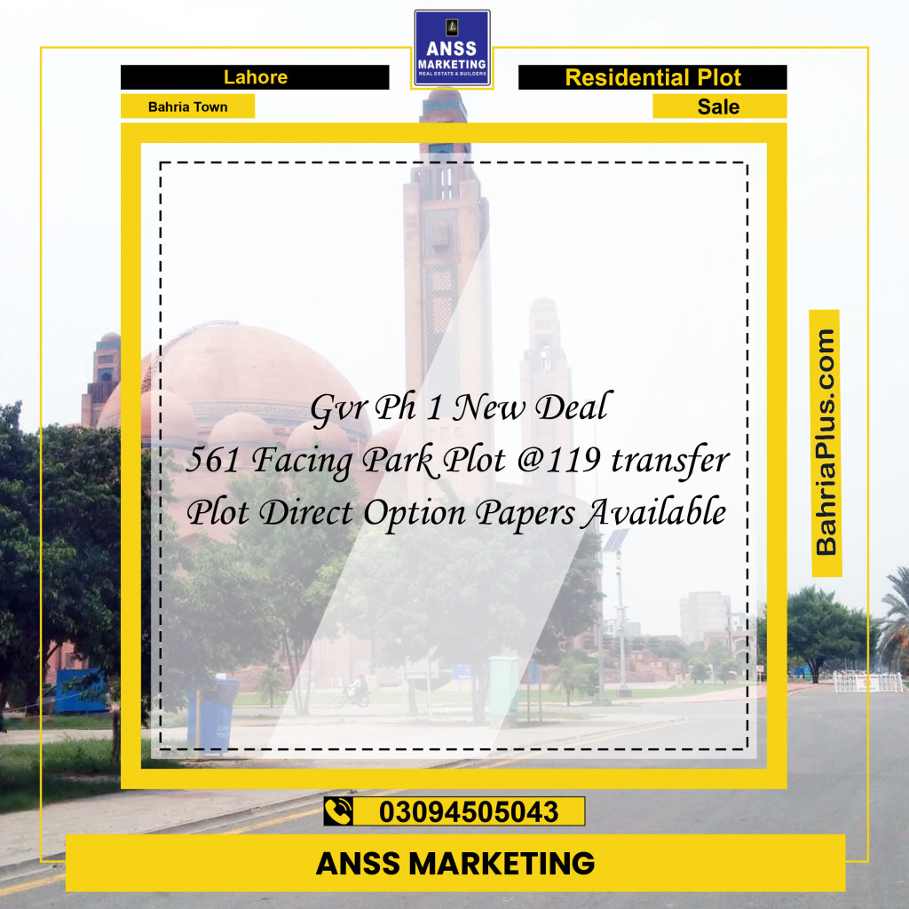Residential Plot for Sale in Bahria Town, Lahore - (BP-137827)