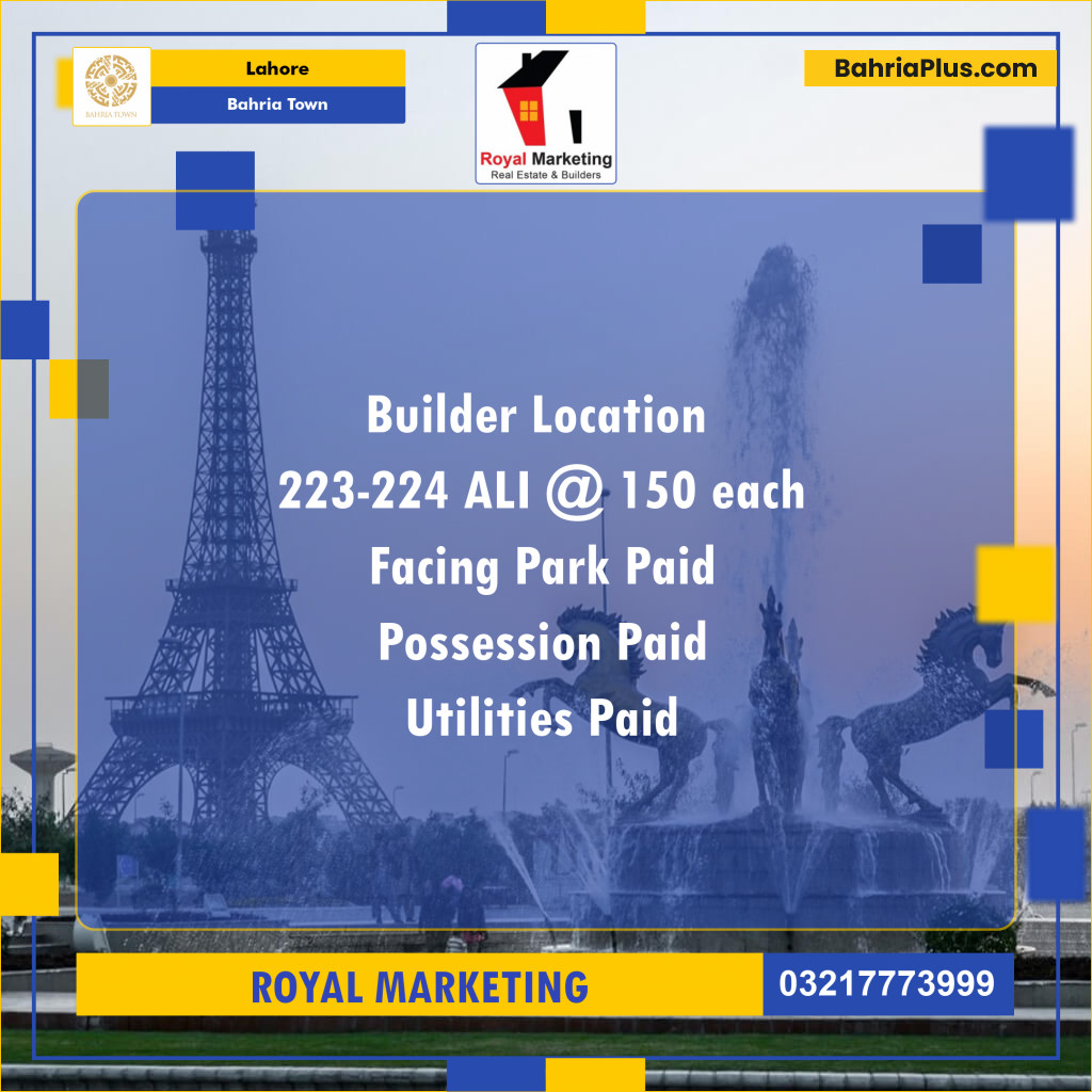 Residential Plot for Sale in Bahria Town, Lahore - (BP-137927)