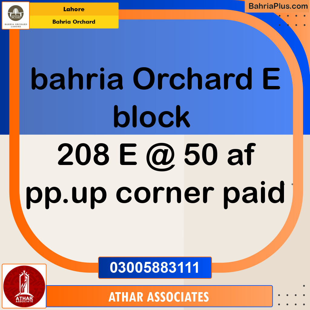 Residential Plot for Sale in Bahria Orchard, Lahore - (BP-137992)