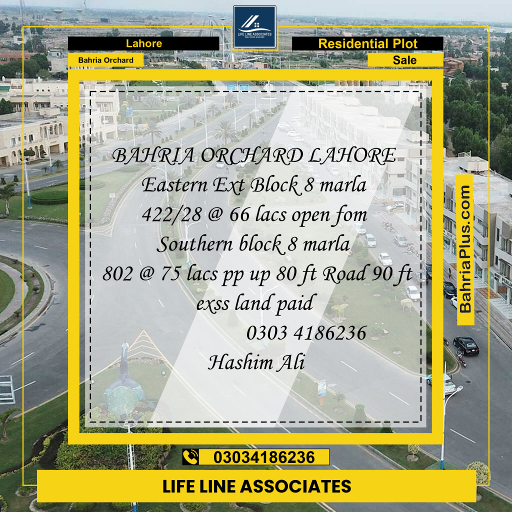 Residential Plot for Sale in Bahria Orchard, Lahore - (BP-137993)