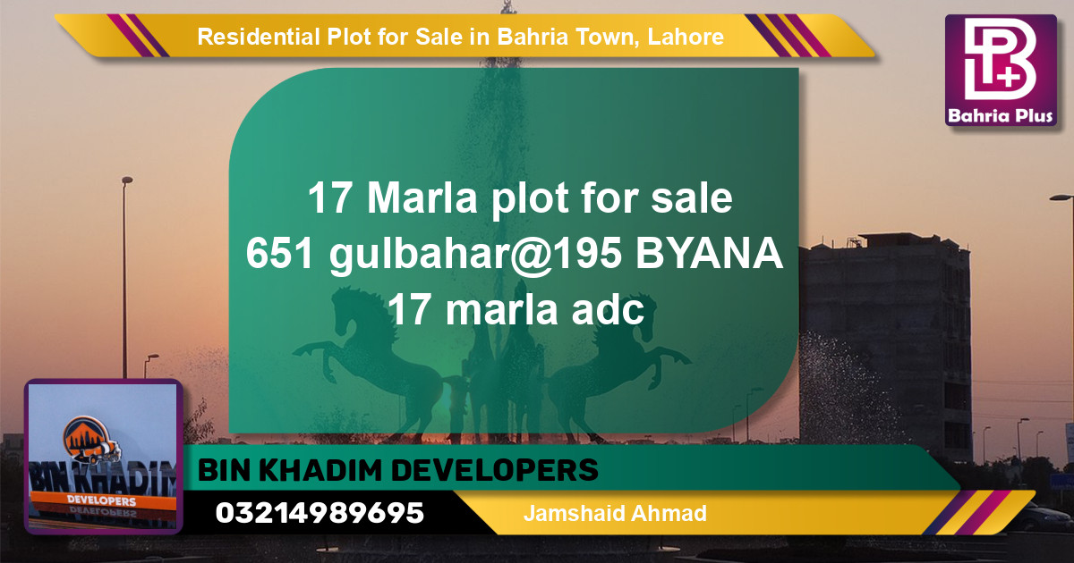 Residential Plot for Sale in Bahria Town, Lahore - (BP-137995)