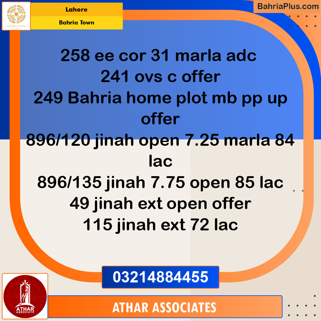 Residential Plot for Sale in Bahria Town, Lahore - (BP-138050)