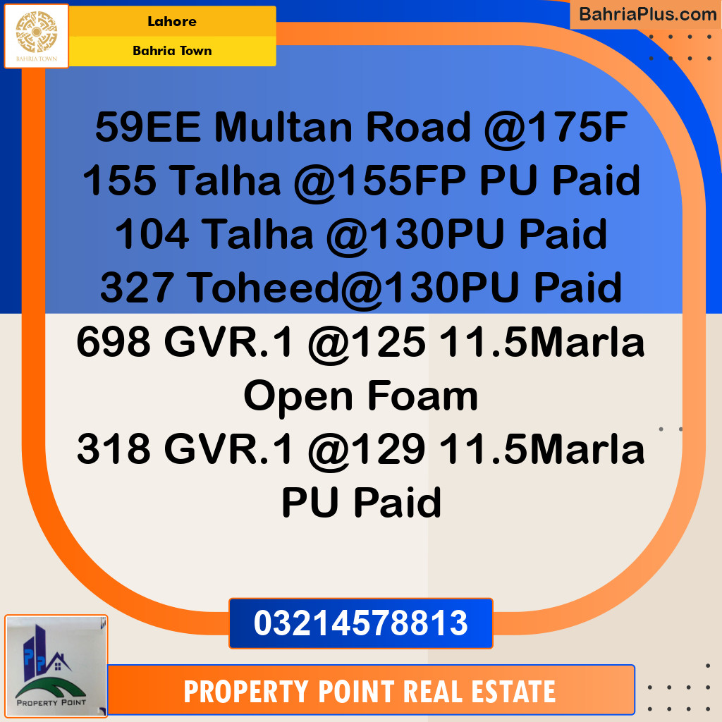 Residential Plot for Sale in Bahria Town, Lahore - (BP-138065)