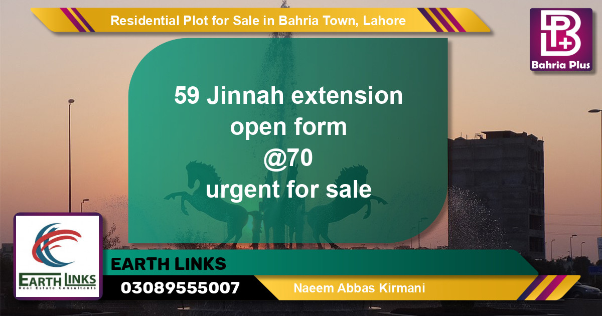 Residential Plot for Sale in Bahria Town, Lahore - (BP-138068)