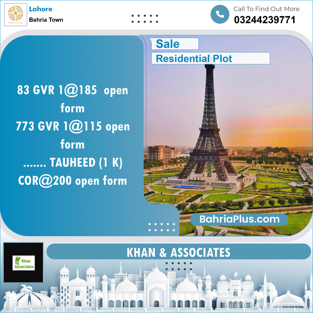 Residential Plot for Sale in Bahria Town, Lahore - (BP-138074)