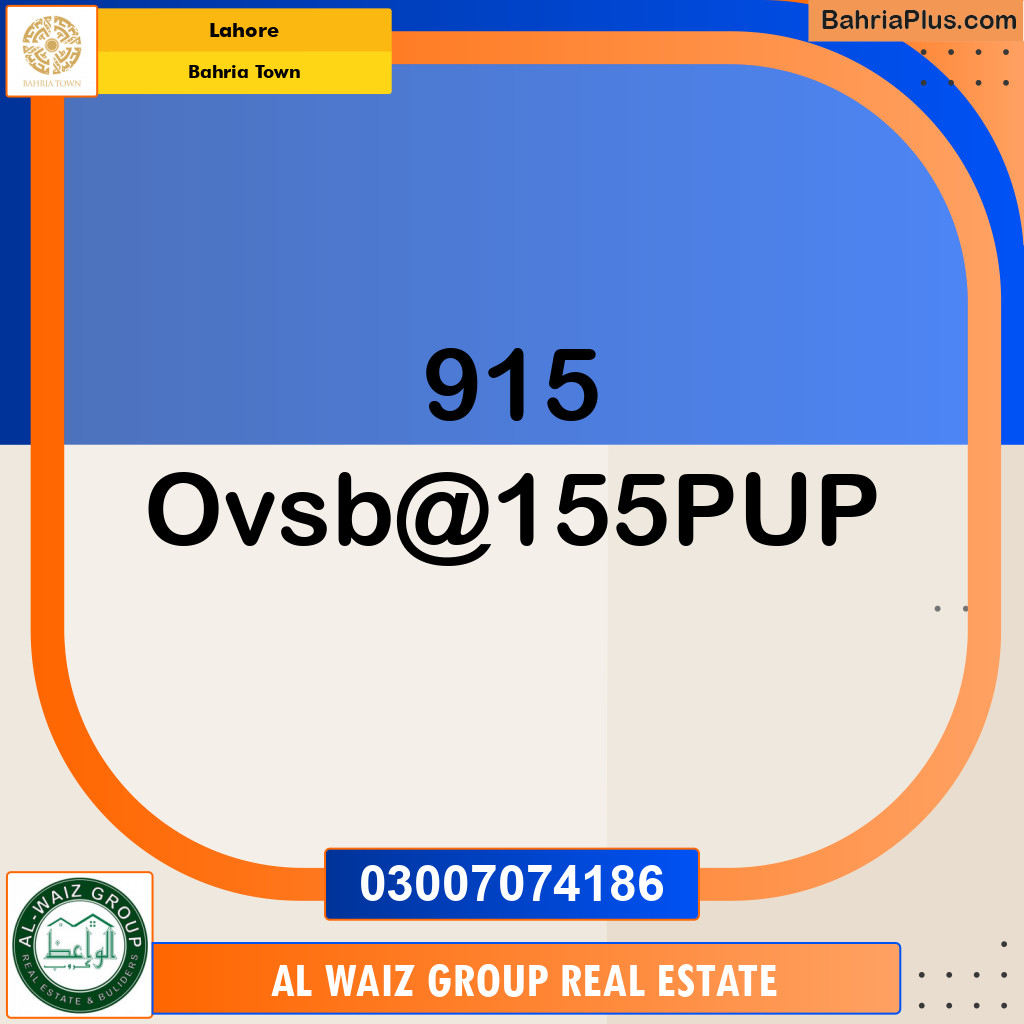 Residential Plot for Sale in Overseas B -  Bahria Town, Lahore - (BP-138089)