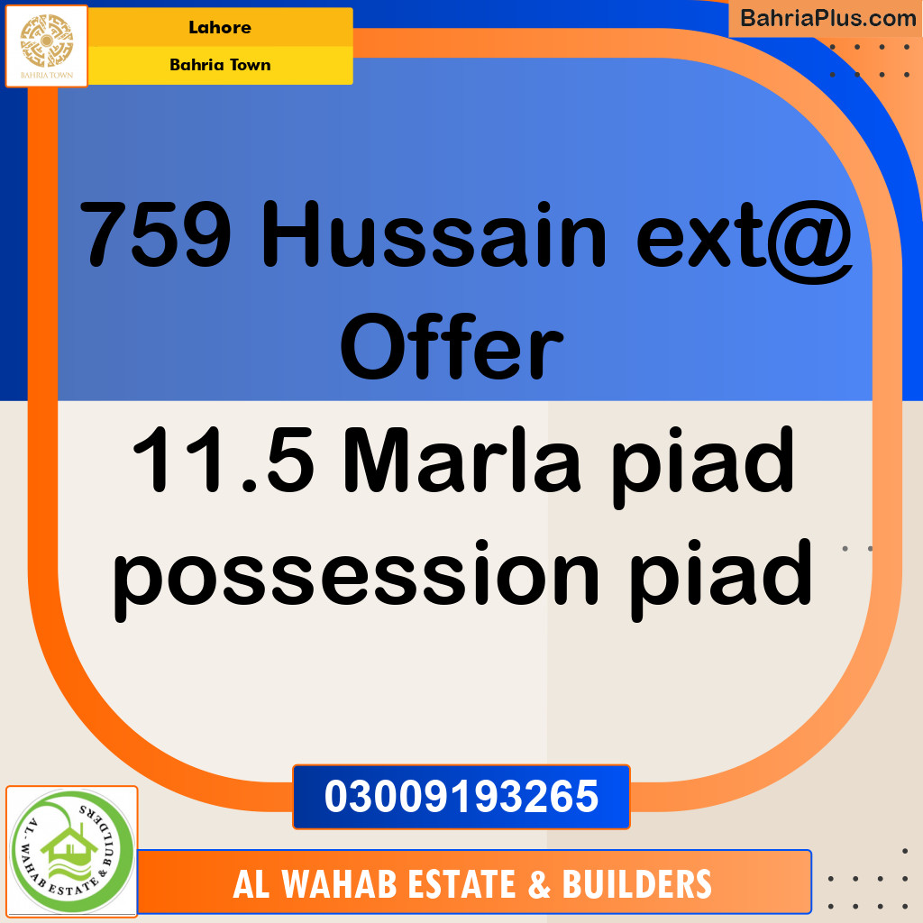 Residential Plot for Sale in Bahria Town, Lahore - (BP-138092)